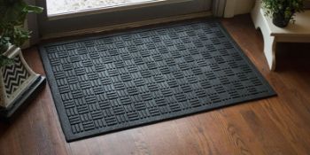 LuxUrux Durable Rubber Door Mat, Heavy Duty Doormat, Indoor Outdoor, Easy  Clean, Waterproof, Low-Profile Mats for Entry, Patio, Garage, High Traffic
